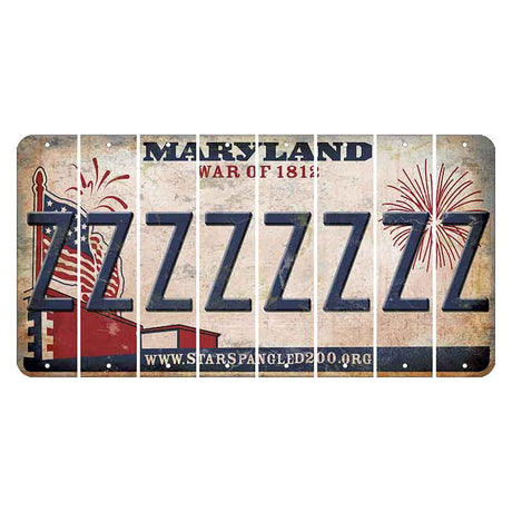 Maryland War of 1812 Cut License Plate Strips (Set of 8) Z