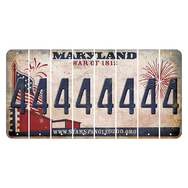 Maryland War of 1812 Cut License Plate Strips (Set of 8) 4