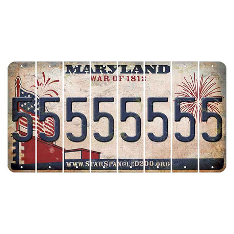 Maryland War of 1812 Cut License Plate Strips (Set of 8) 5