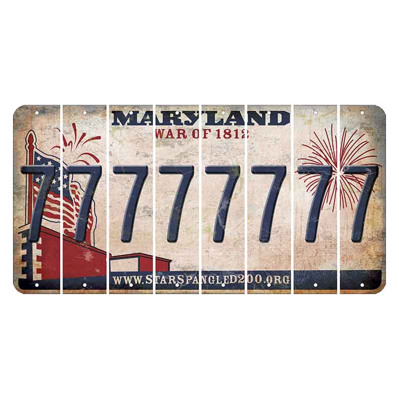 Maryland War of 1812 Cut License Plate Strips (Set of 8) 7