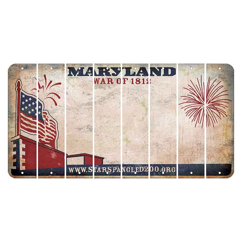 Maryland War of 1812 Cut License Plate Strips (Set of 8) Blank