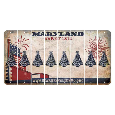 Maryland War of 1812 Cut License Plate Strips (Set of 8) Christmas Tree