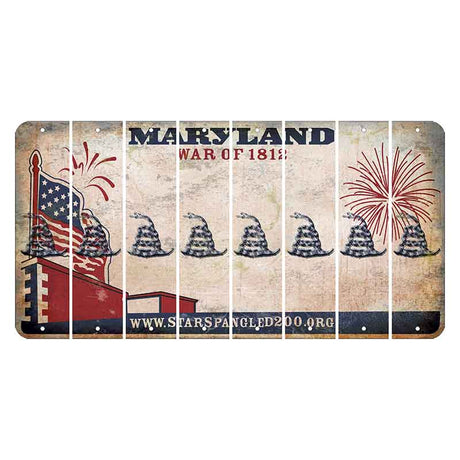 Maryland War of 1812 Cut License Plate Strips (Set of 8) Gadsden