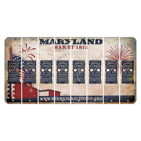 Maryland War of 1812 Cut License Plate Strips (Set of 8) Tiki