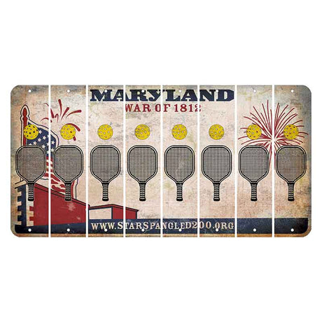 Maryland War of 1812 Cut License Plate Strips (Set of 8) Pickleball