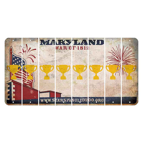 Maryland War of 1812 Cut License Plate Strips (Set of 8) Trophy