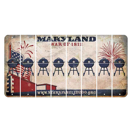 Maryland War of 1812 Cut License Plate Strips (Set of 8) Grill