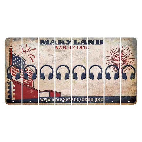 Maryland War of 1812 Cut License Plate Strips (Set of 8) Headphones