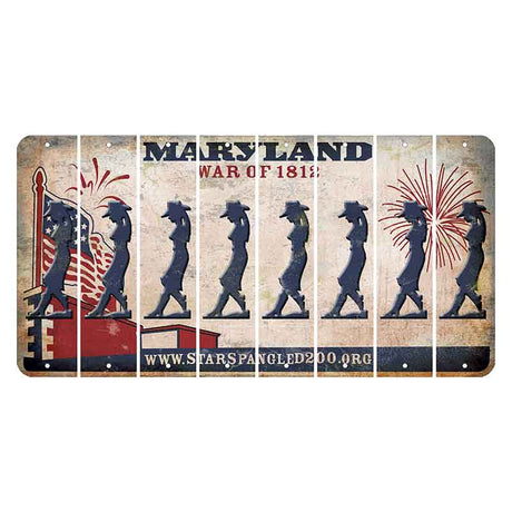 Maryland War of 1812 Cut License Plate Strips (Set of 8) Cowgirl - Leaning