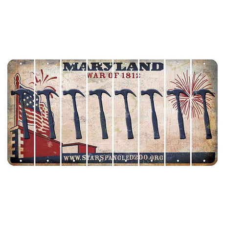 Maryland War of 1812 Cut License Plate Strips (Set of 8) Hammer