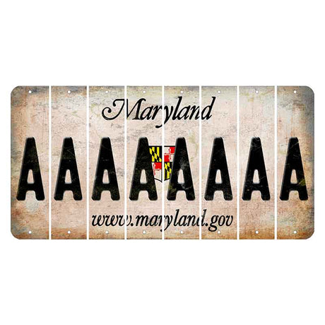 Maryland Shield Cut License Plate Strips (Set of 8) A