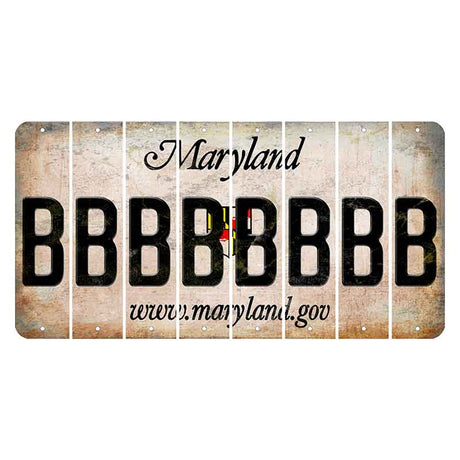 Maryland Shield Cut License Plate Strips (Set of 8) B