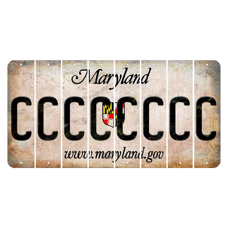 Maryland Shield Cut License Plate Strips (Set of 8) C