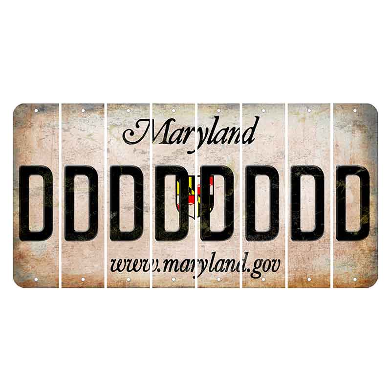 Maryland Shield Cut License Plate Strips (Set of 8) D