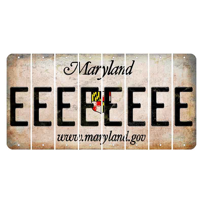 Maryland Shield Cut License Plate Strips (Set of 8) E