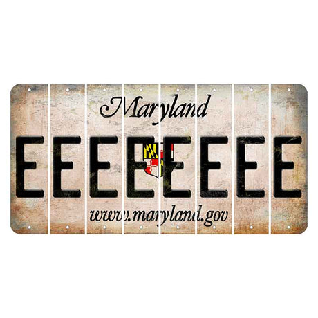 Maryland Shield Cut License Plate Strips (Set of 8) E