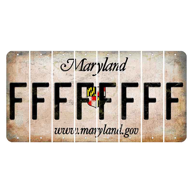 Maryland Shield Cut License Plate Strips (Set of 8) F