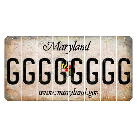 Maryland Shield Cut License Plate Strips (Set of 8) G