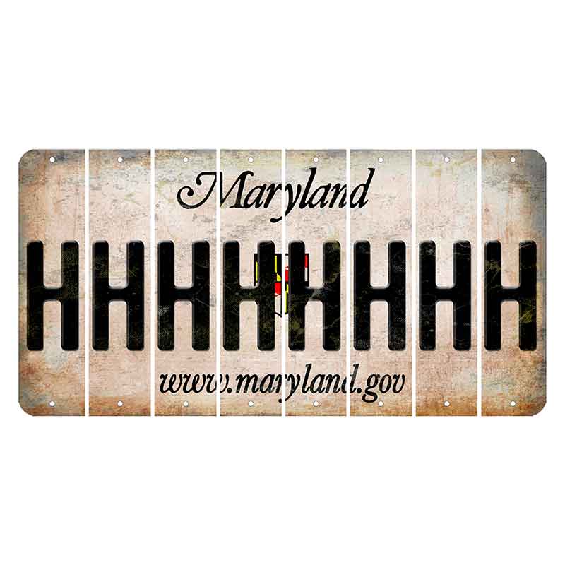 Maryland Shield Cut License Plate Strips (Set of 8) H