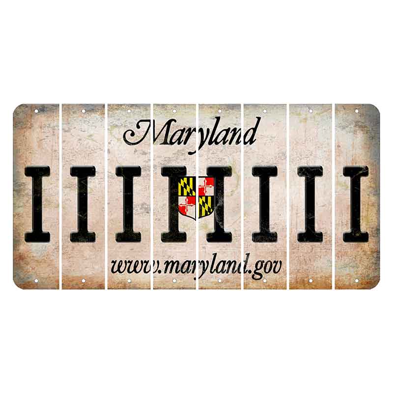 Maryland Shield Cut License Plate Strips (Set of 8) I