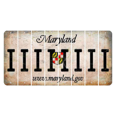 Maryland Shield Cut License Plate Strips (Set of 8) I