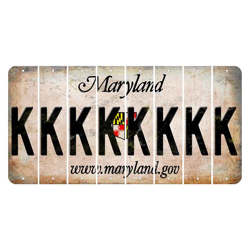 Maryland Shield Cut License Plate Strips (Set of 8) K