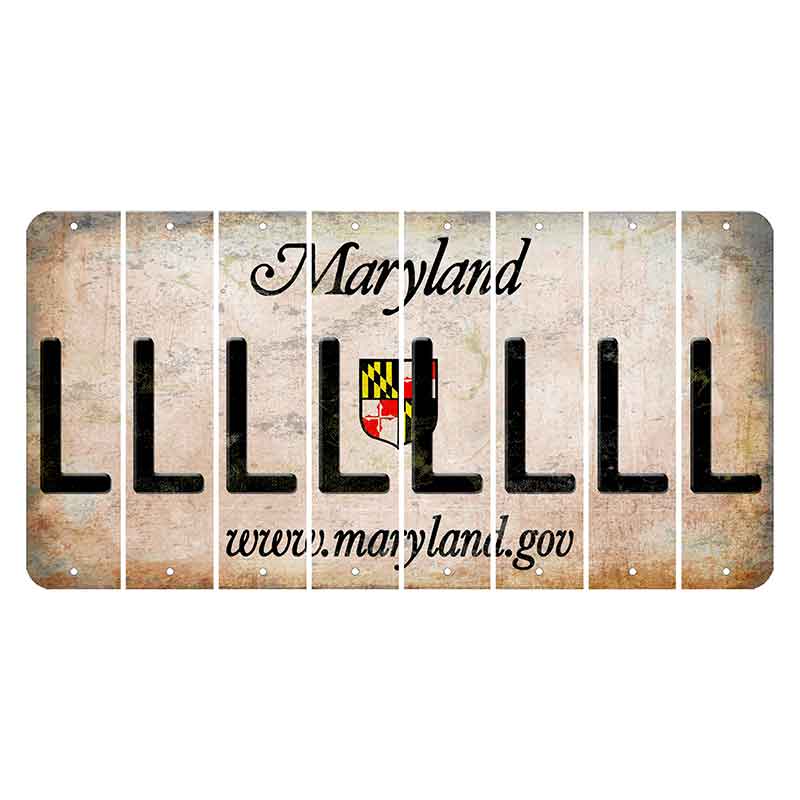 Maryland Shield Cut License Plate Strips (Set of 8) L