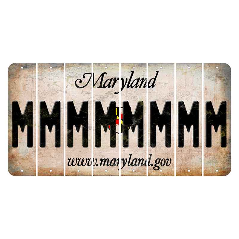 Maryland Shield Cut License Plate Strips (Set of 8) M