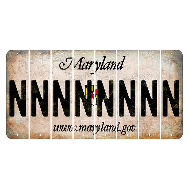 Maryland Shield Cut License Plate Strips (Set of 8) N