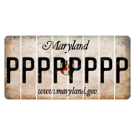 Maryland Shield Cut License Plate Strips (Set of 8) P