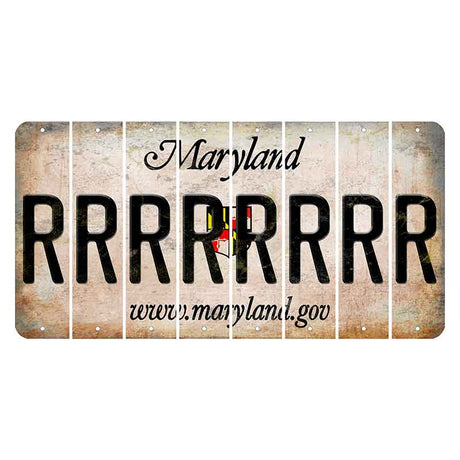 Maryland Shield Cut License Plate Strips (Set of 8) R