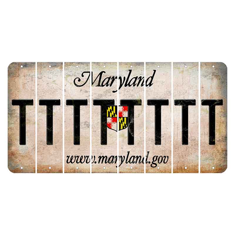 Maryland Shield Cut License Plate Strips (Set of 8) T