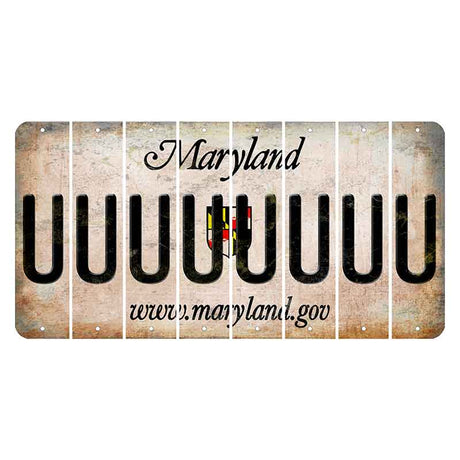 Maryland Shield Cut License Plate Strips (Set of 8) U