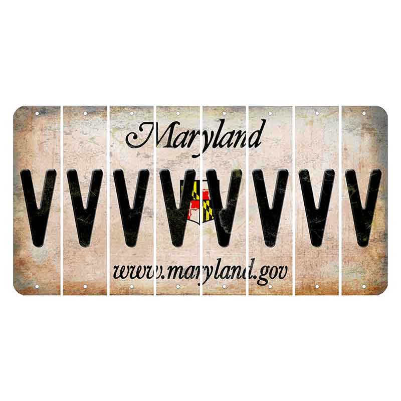 Maryland Shield Cut License Plate Strips (Set of 8) V