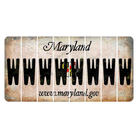 Maryland Shield Cut License Plate Strips (Set of 8) W