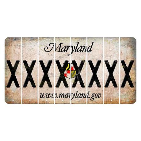 Maryland Shield Cut License Plate Strips (Set of 8) X