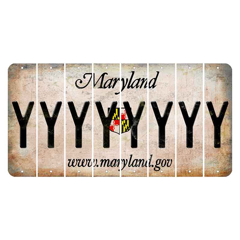 Maryland Shield Cut License Plate Strips (Set of 8) Y