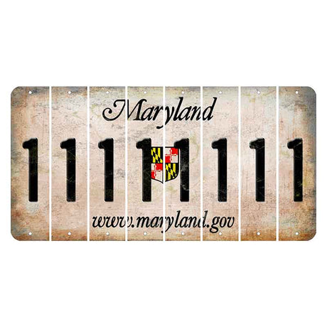 Maryland Shield Cut License Plate Strips (Set of 8) 1