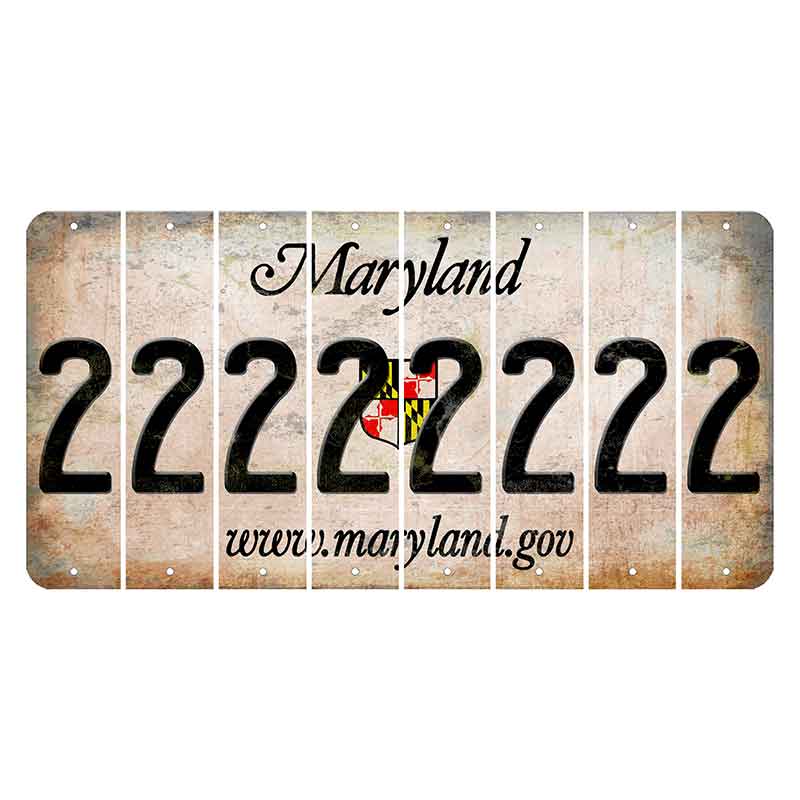 Maryland Shield Cut License Plate Strips (Set of 8) 2