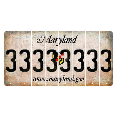 Maryland Shield Cut License Plate Strips (Set of 8) 3