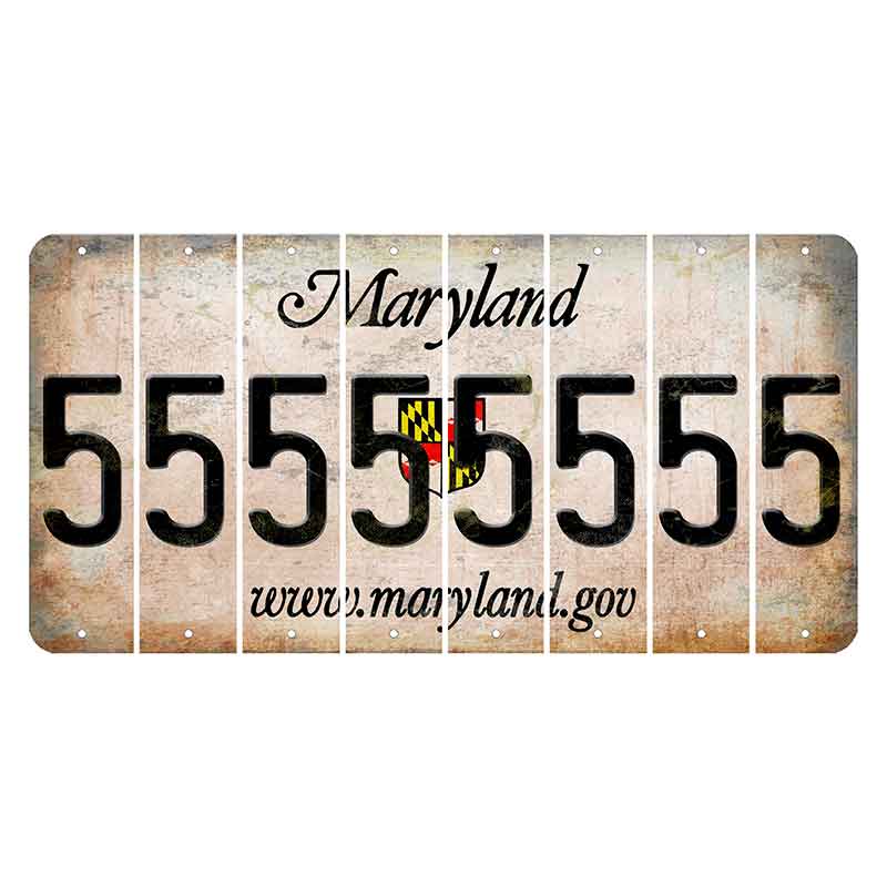 Maryland Shield Cut License Plate Strips (Set of 8) 5