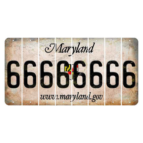 Maryland Shield Cut License Plate Strips (Set of 8) 6