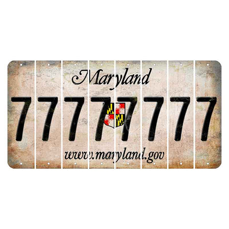 Maryland Shield Cut License Plate Strips (Set of 8) 7