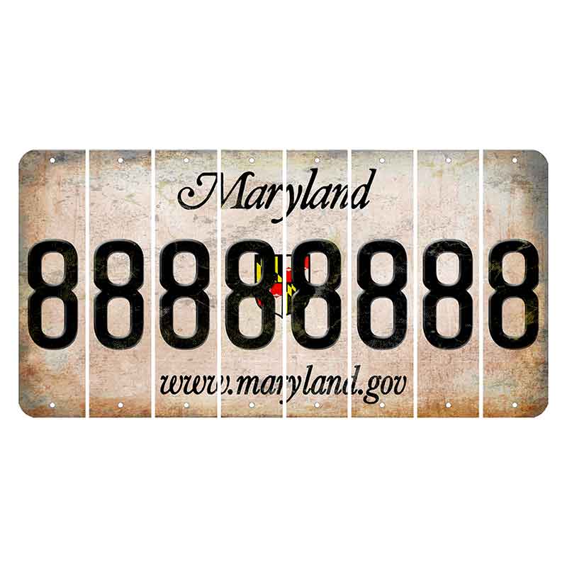 Maryland Shield Cut License Plate Strips (Set of 8) 8