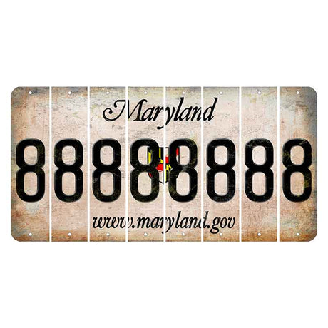 Maryland Shield Cut License Plate Strips (Set of 8) 8