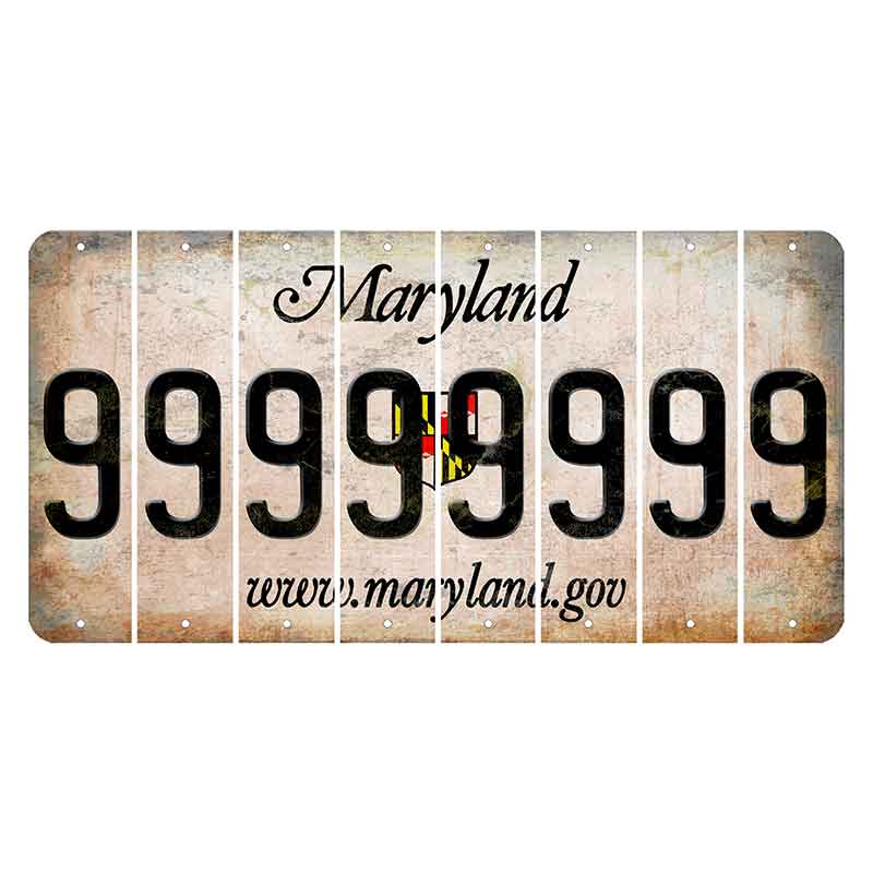 Maryland Shield Cut License Plate Strips (Set of 8) 9