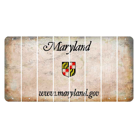 Maryland Shield Cut License Plate Strips (Set of 8) Blank