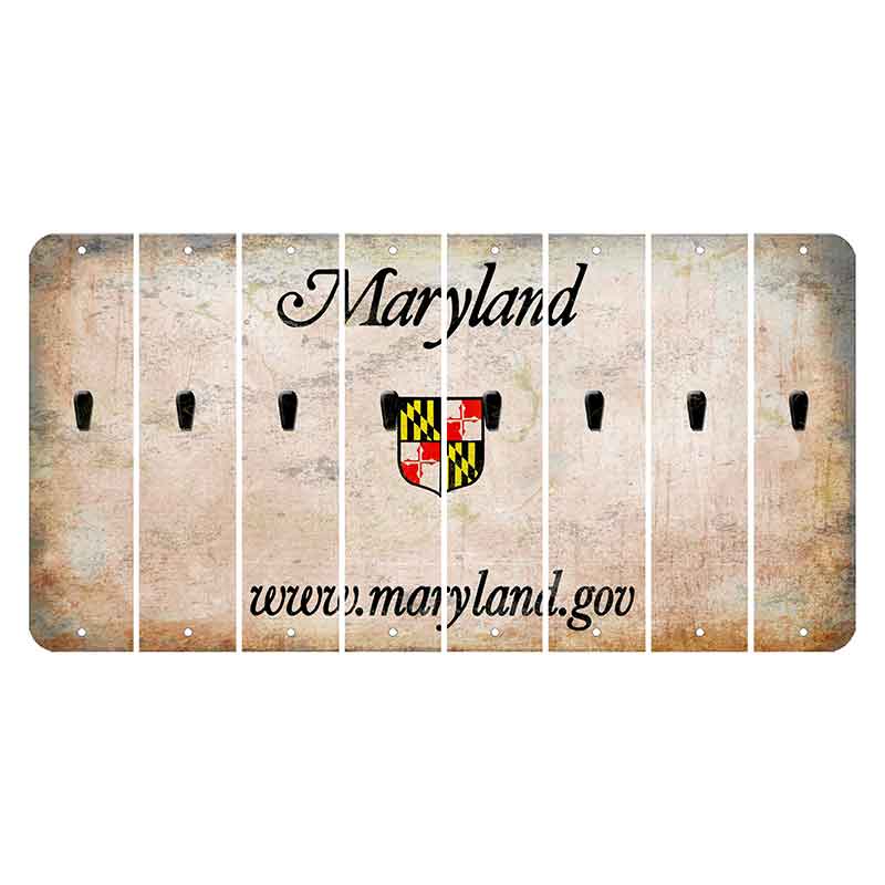 Maryland Shield Cut License Plate Strips (Set of 8) Apostrophe