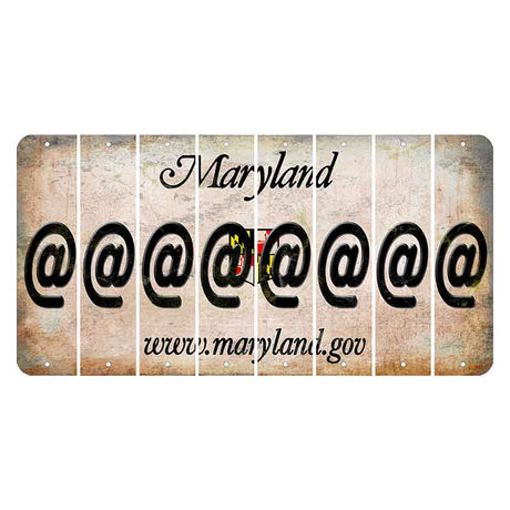 Maryland Shield Cut License Plate Strips (Set of 8) At Sign