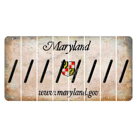 Maryland Shield Cut License Plate Strips (Set of 8) Forward Slash